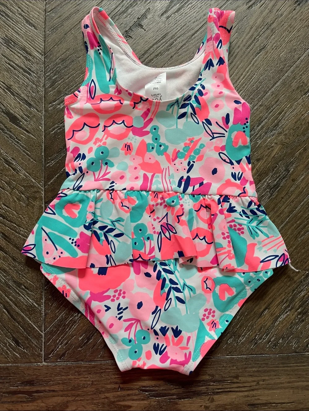 Just One You Floral Ruffle One-Piece Swimsuit with Waist Bow